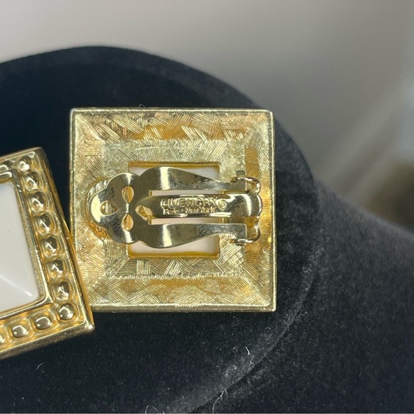 EUC Givency Square Gold-Tone Pearl Earrings - Picture 4 of 6